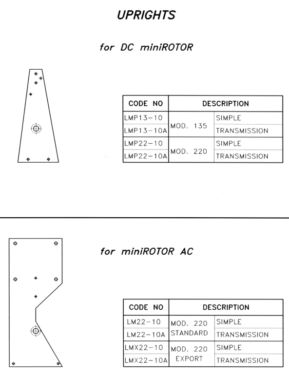 Uprights, Click to Return to Menu